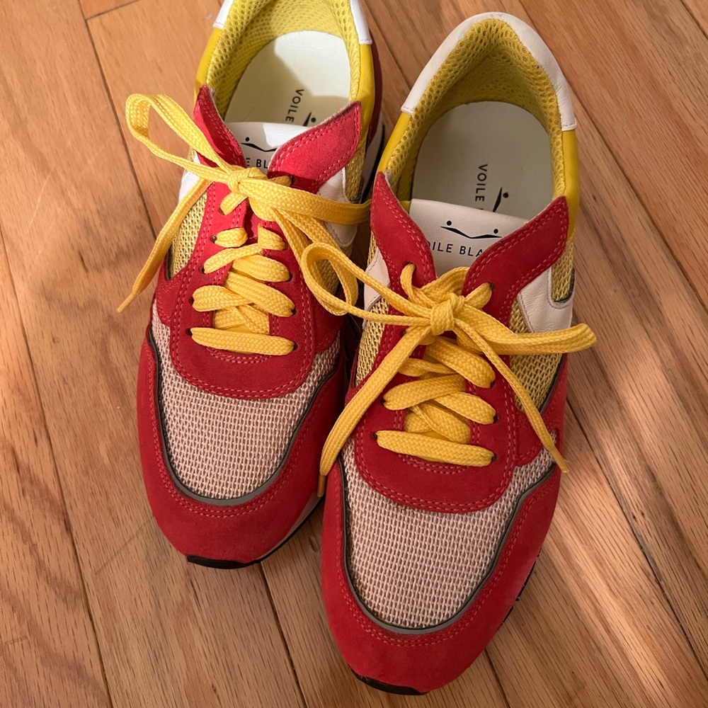 Voile Blanche Pink and Yellow Sneakers